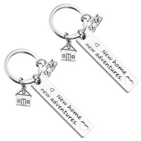 Porte-clés Personnalisés Couple Maison - Cadeau de Pendaison de Crémaillère