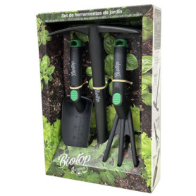 Ensemble d'Outils de Jardin Premium en Fibre de Verre - Pelle, Râteau et Herminette