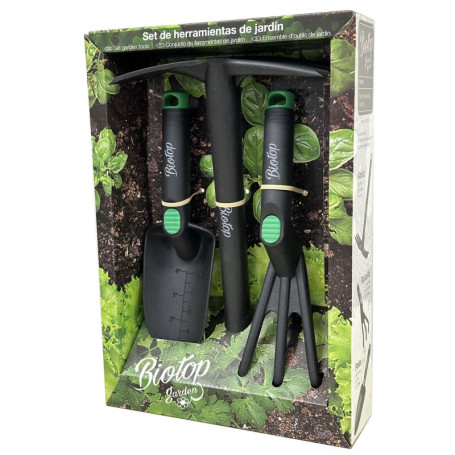 Ensemble d'Outils de Jardin Premium en Fibre de Verre - Pelle, Râteau et Herminette