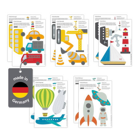 Cartes à Poinçonner Thème Véhicules - 10 Motifs A5 pour Bricolage 16,06 €