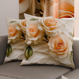 Paire de Taies d'Oreiller Florales en Microfibre - 35 x 35 cm - PETTI