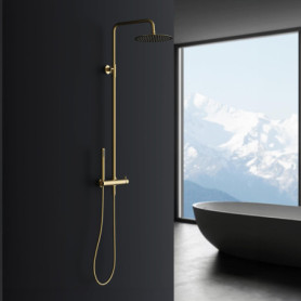 Ensemble de Douche Doré Marwell Classico avec Pommeau Effet Pluie