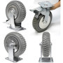 Lot de 4 Roulettes Charge Lourde avec Freins - 200 mm pour Chariots et Meubles 206,91 €