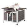 Maison pour Chat d'Extérieur en Bois Résistante aux Intempéries - Niche Confortable pour Chats Sauvages 314,98 €