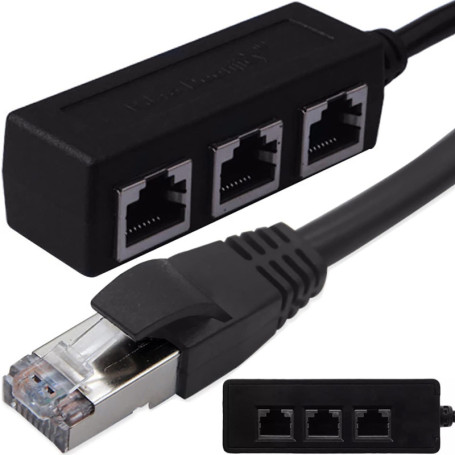 Répartiteur Ethernet Gigabit 1 à 3 RJ45 - 1000 Mbps - Noir 7,32 €