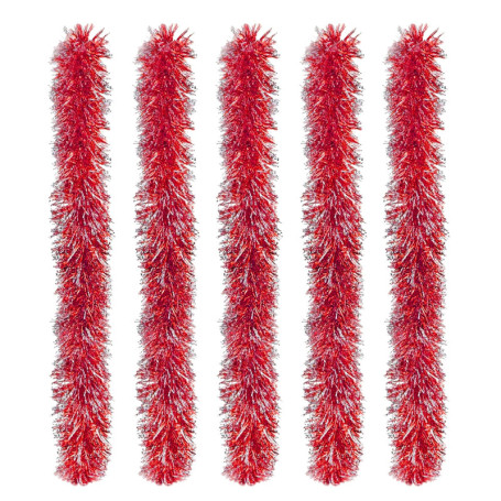 Guirlandes de Noël Rouge - 5pcs Décoration Festive 10M