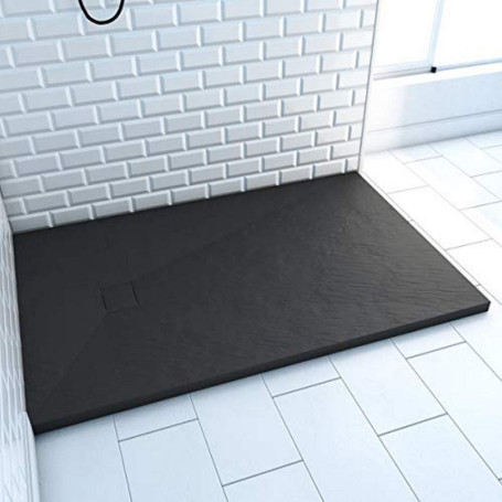 Receveur de douche SMC ardoise noire 80x120cm - ROCK 2 BLACK