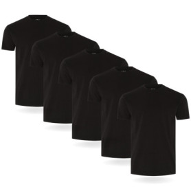 Lot de 5 T-shirts Noirs pour Hommes - FM London