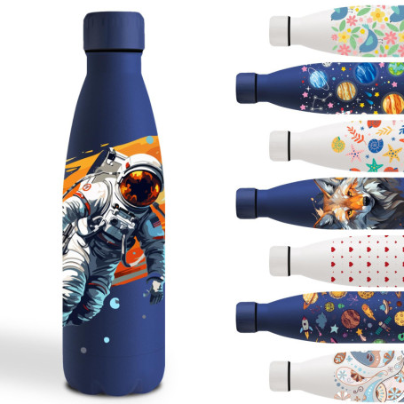 Gourde Isotherme Astronaute 500ml - Bouteille Anti-Fuite pour Enfants et Adultes