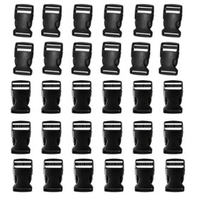 Boucles en Plastique Noir HUAZIZ - 30 Pièces pour Sangles de 25 mm