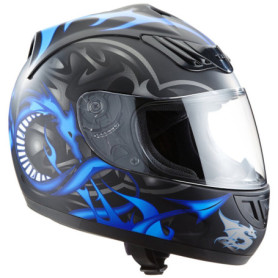 Casque de Moto Intégral Dragon Bleu protectWEAR - XL