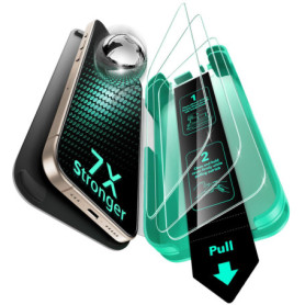 ESR Verre Trempé pour iPhone 16 Pro - Lot de 3, Protection Incassable et Installation Facile