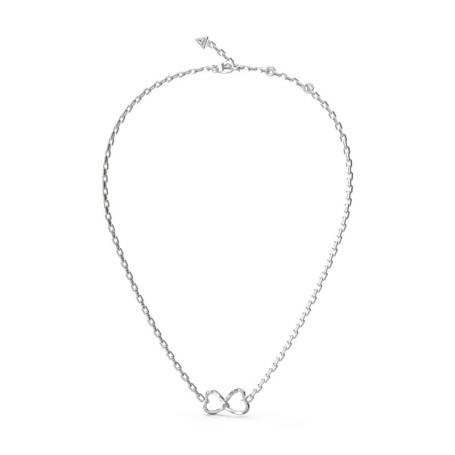 Collier en Acier Inoxydable Argenté GUESS avec Pierre Blanche