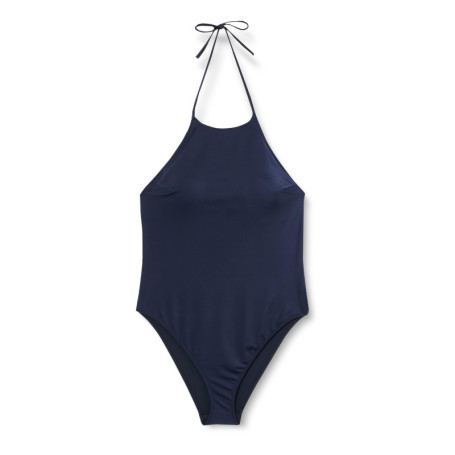 Maillot de Bain Femme Calvin Klein à Col Montant - Bleu Saphir