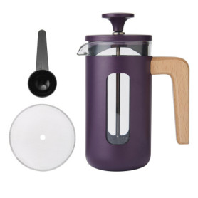 Cafetière Pisa en Acier Inoxydable 3 Tasses avec Poignée en Bois