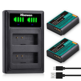 Hisewen Pack de 2 Batteries LP-E10 avec Chargeur Double pour Canon