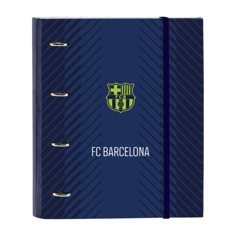 Classeur 4 Anneaux F.C. Barcelona Bleu Marine avec 100 Feuilles A4
