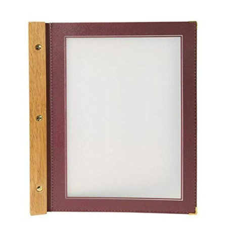 Protège-Menu en Bois A4 Securit avec Inserts Doubles - 4 Pages