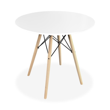 Table Ronde Malmö Blanche pour Salle à Manger - 80 cm