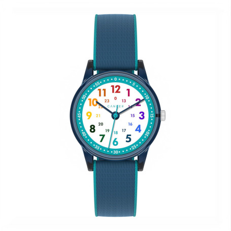 Montre Enfant Cander Berlin MNA 0130K Étanche avec Velcro - Apprentissage Analogique Bleu