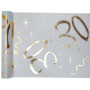 Chemin de Table Anniversaire 30 Ans Or et Blanc - Santex
