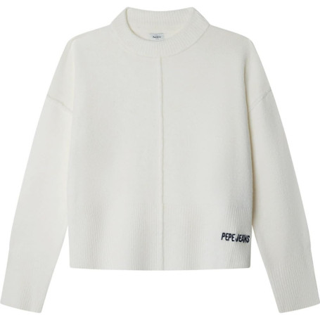 Pull Tricot Éponge Pepe Jeans pour Fille - Mousse White, 10 Ans
