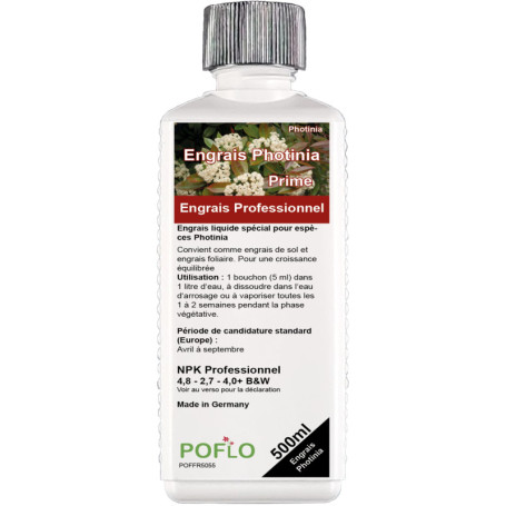 Engrais Liquide NPK Professionnel POFLO pour Photinia - 500 ml