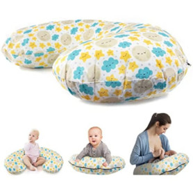 Coussin de Grossesse et d'Allaitement Mobiclinic - Forme U, 100% Coton, Housse Amovible