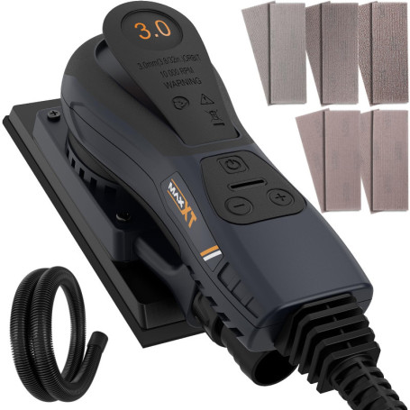 Ponceuse Excentrique Électrique MAXXT 350W avec Vitesse Variable et 10 Papiers à Poncer