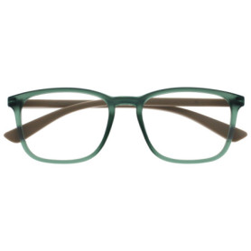 Lunettes de Lecture OPULIZE Max - Monture Rectangulaire Large en Vert Transparent Mat