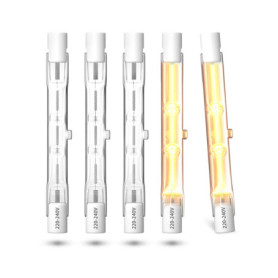 Lot de 5 Ampoules Halogènes R7S 78MM Dimmables 48W Blanc Chaud 2700K