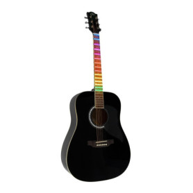 Guitare Acoustique Eko Ranger 6 Black Visual Note avec Feuille LED