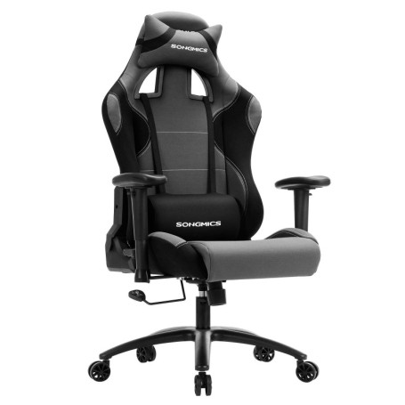 Chaise Gamer SONGMICS Racing Noir et Gris - Fauteuil de Bureau Ergonomique
