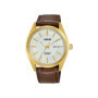 Montre Analogique Lorus avec Bracelet Brun et Cadran Blanc