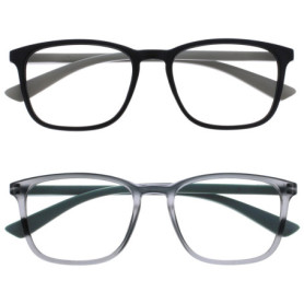 OPULIZE Max - Lunettes de Lecture Unisexe - 2 Paires Noir et Gris