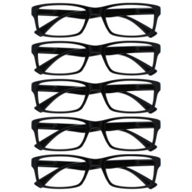 Pack de 5 Lunettes de Lecture Noires pour Hommes et Femmes - OPULIZE