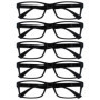 Pack de 5 Lunettes de Lecture Noires pour Hommes et Femmes - OPULIZE
