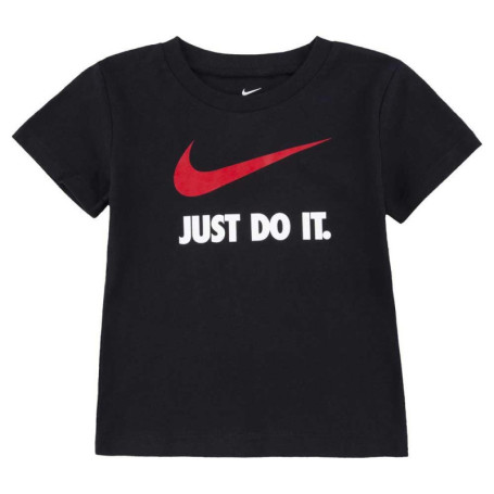 T-Shirt Nike NKB Swoosh Noir pour Enfant à Manches Courtes