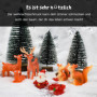 Kit de Décoration de Noël - 11 Figurines Miniatures avec Sapin et Renne