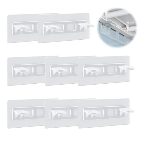 Support D'étagère Autocollant Transparent - 8 Pièces, Charge 30 kg