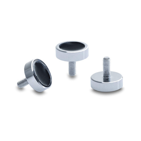 Pack de 5 Aimants Néodyme avec Tige Filetée - Force 8 kg, D.22 mm