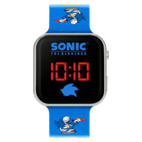 Montre Numérique Sonic pour Enfants - Design Bleu et Cadran Noir
