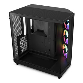 Nzxt H6 Flow RGB CC-H61FB-R1 Boîtier Moyen-Tour Compact Double Chambre Airflow Comprend 3 Ventilateurs 120 mm RGB Panneaux panor