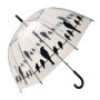 Parapluie Cloche Transparent avec Imprimé Oiseaux - Ouverture Automatique