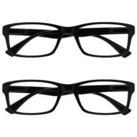 Pack de 2 Lunettes de Lecture Élégantes OPULIZE - Noir Unisexe +1,00 Dioptrie