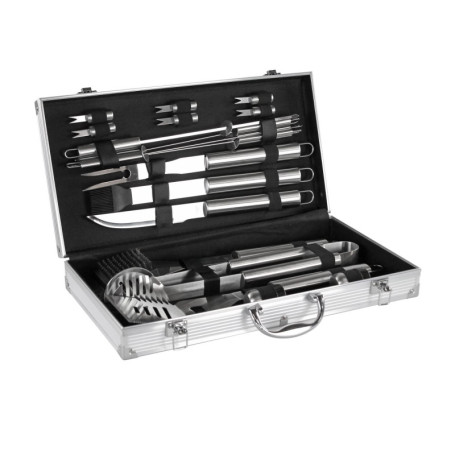 Kit d'Accessoires Professionnels pour Barbecue en Acier avec Mallette