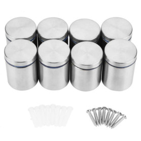 Kit de Verrous en Acier Inoxydable pour Panneaux en Verre - 8 Pièces M38 x 50mm