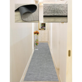 Tapis en Vinyle Tressé Beige 70 x 300 cm - Antidérapant et Lavable