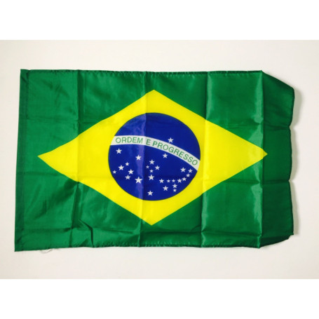 Drapeau du Brésil 90x60 cm en Polyester avec Fourreau et Cordelette