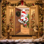Bannière de Porte de Noël Père Noël 180x90cm - Décoration Festive Multicolore